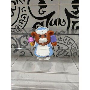 Little People Animalville Holly Holstein Cow Figure Brown Blue Ice Cream Apron